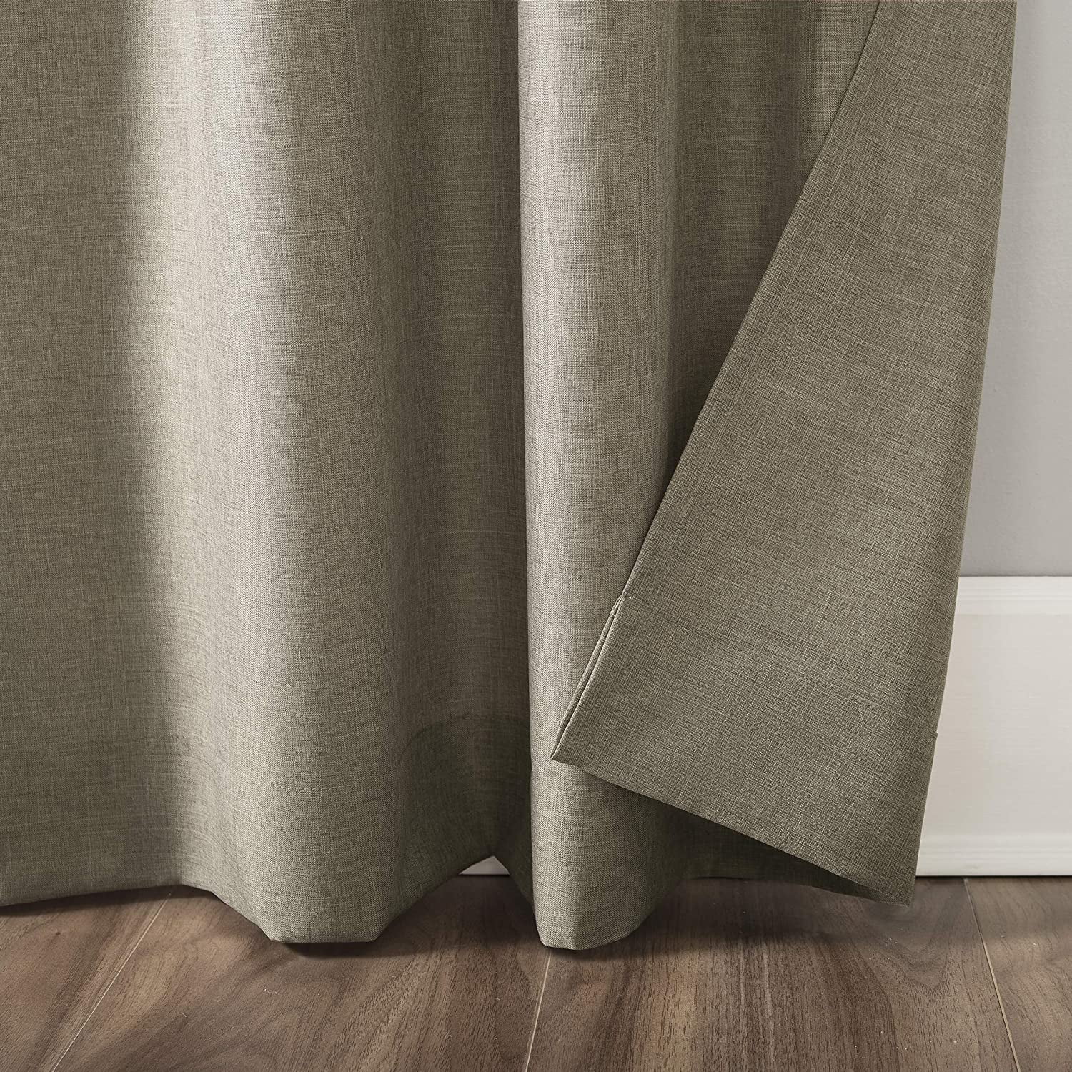 No. 918 Farrell Tab Top Semi-Sheer Curtains 40" x 84", Barley