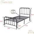 thumbnail image 4 of AUFANK Vintage Twin Platform Metal Bed Frame, Heavy Duty, Black, 4 of 7