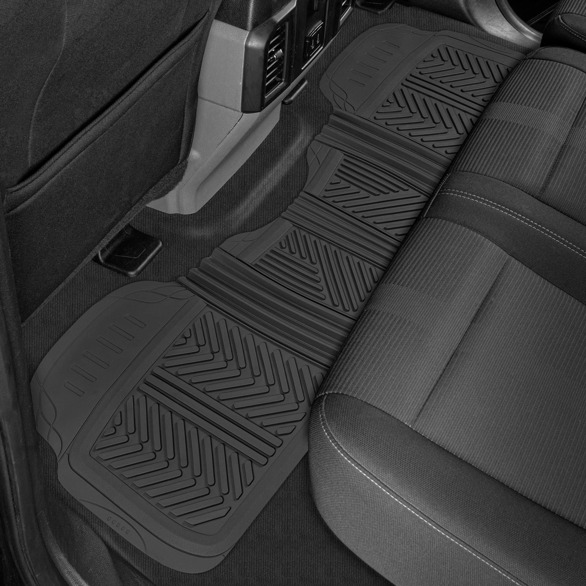 Motor Trend FlexTough Floor Mats for Car SUV and Van 3 Rows, Odorless EcoClean Liners, 3 Colors