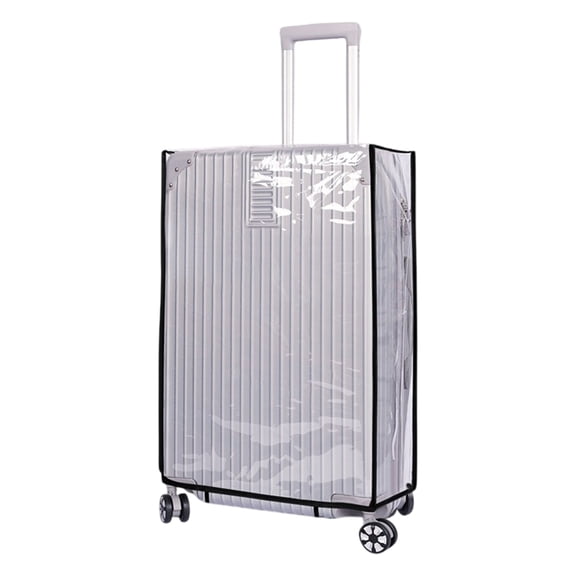 Unique Bargains Luggage Cover Protectors Transparent Sleeve Waterproof Clear Black 18"