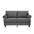thumbnail image 2 of Classic 2 Seaters Upholstered Sofa, 100% Polyester Couch Loveseat with Nailhead Trim and Storage for Living Room Office Apartment, 2 of 8
