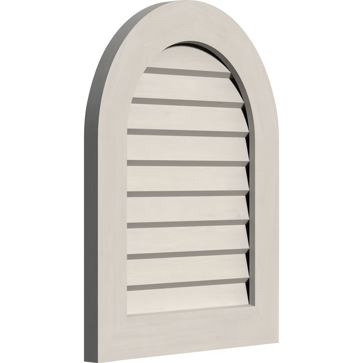 34"W x 32"H Round Top Gable Vent (39"W x 37"H Frame Size): Primed, Non-Functional, Smooth Western Red Cedar Gable Vent w/ Decorative Face Frame