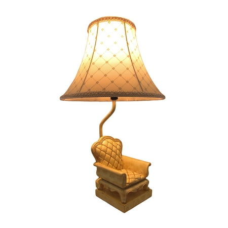 Chair Table Lamp - Vintage Look Parlor Chair Table Lamp w/ Fluted Shade