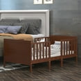 thumbnail image 4 of Gymax 2-in-1 Convertible Toddler Bed Kids Wooden Bedroom Furniture w/ Guardrails Brown, 4 of 9