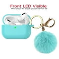 thumbnail image 7 of For Airpods Pro Silicone Case, Airpods Pro Case With Fur Ball, Njjex Cute AirPods Silicon Case with Airpods Pro Accessories Gold Keychain/Skin/Pompom (Front LED Visible) -Green, 7 of 7
