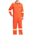 thumbnail image 7 of Txeol Men's Work Coverall High Visibility Overalls Mechanics Coveralls Workwear Jumpsuit with Multi Pockets Orange,XXL, 7 of 7