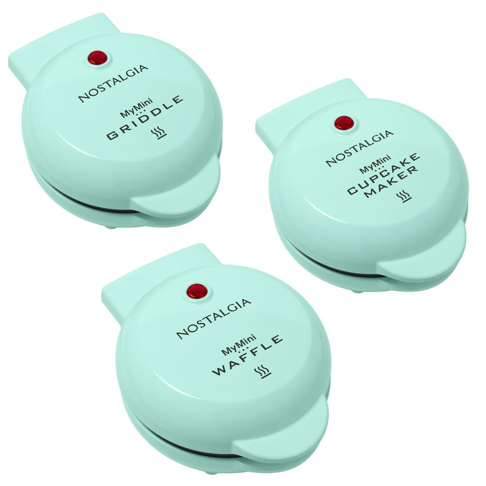 Nostalgia MWFGRDCK5TL MyMini Bundle Includes Mini Waffle Maker, Mini