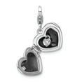 thumbnail image 4 of Sterling Silver Amore La Vita Polished 3-D Enameled LOVE Heart Locket Charm Pendant Charm Pendant with Fancy Lobster Clasp, 4 of 5