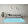 thumbnail image 3 of Ahgly Company Indoor Round Trellis Light Blue Modern Area Rugs, 5' Round, 3 of 4