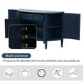 thumbnail image 4 of TUANLUO Curved Accent Cabinet, Corner Sideboard Cabinet, Modern Storage Cabinet with 4 Doors and Adjustable Shelves, Wood Accent Cabinet Furniture for Hallway Entryway Living Room, Blue, 4 of 10