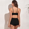 thumbnail image 5 of Traje de baño vintage de dos piezas para mujer, bikini retro con cuello halter fruncido y cintura alta con parte inferior, trajes de baño para mujer, 5 of 5