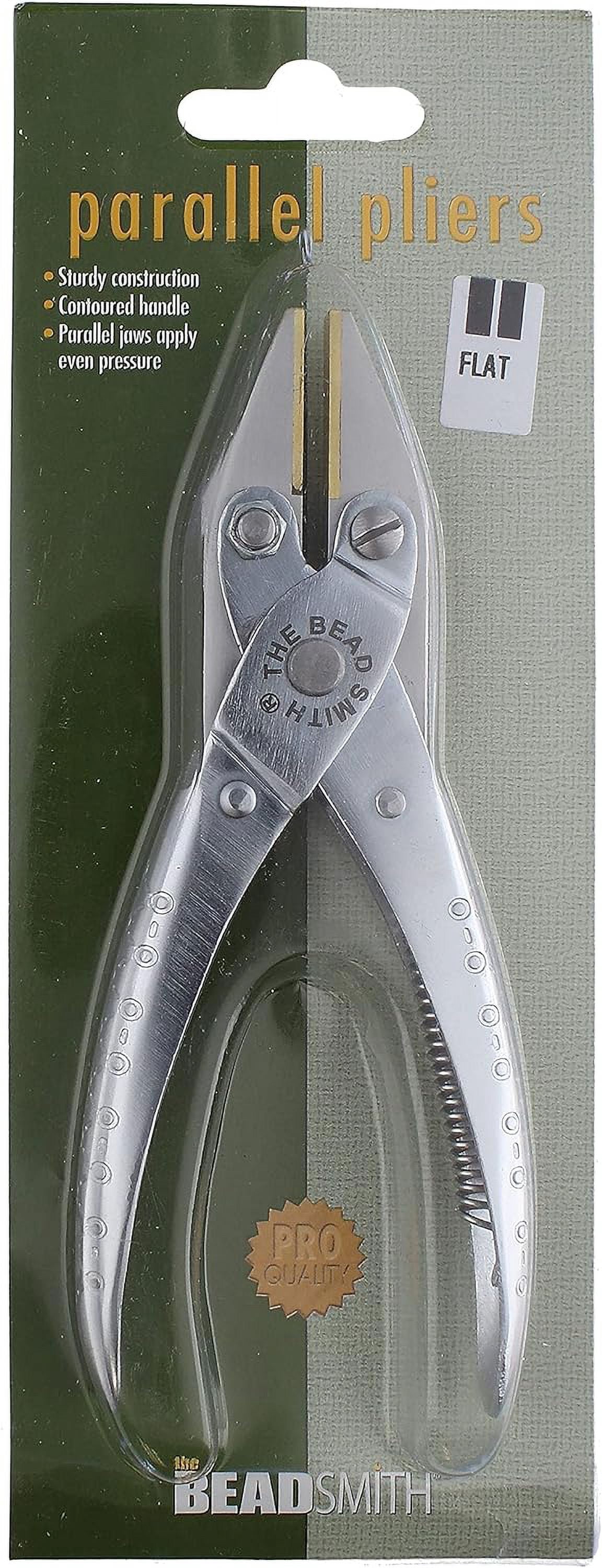 The Beadsmith Flat Nose Parallel Plier - 5.5 inches (140mm), Steel tool for jewelry making, no spring