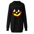 thumbnail image 4 of Vestido tipo sudadera con capucha y bolsillo de longitud media con estampado de Halloween para mujer Fridja  nbo4447, 4 of 5