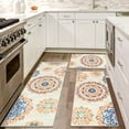 thumbnail image 4 of MeyJey Vintage Kitchen Rug Set, 3 Piece Non-Slip Kitchen Mat Machine Washable Runner Rug for Home Floor and Living Room, Orange/Beige/Blue, 4 of 10