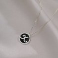thumbnail image 4 of Sterling Silver Initial Necklace for Women Capital Letter A-Z Black Agate Pendant Necklace Cubic Zirconia Round Alphabet Necklaces Birthday Jewelry gift, 4 of 5