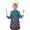 Fireman and Helicopter, variant on Fireman and Helicopter Blue Pattern Teens Aprons, Adjustable Neck Strap, Toddler & Teens Aprons for Cooking & Baking, 19x23.6 Inches