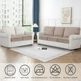thumbnail image 5 of Couch Covers, 3 Pieces Couch Cushion Cover Velvet, Seat Cushion Cover, Stretch Sofa Covers, Separate Sectional Sofa Slipcovers, Furniture Protector(3-Seater or Backrest, Tan), 5 of 6