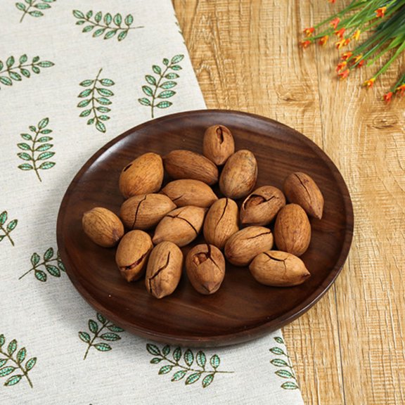 YOSADIER 1Pcs Round Wooden Fruit Plate For Chips And Dip Serving Dish Elegant Japanese Style