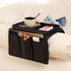 thumbnail image 5 of Organizador de reposabrazos de sofá Caddy Pocket | Sofá, silla, almacenamiento junto a la cama | Soporte para control remoto y tableta de 5 bolsillos | Oxford Gris o Beige | 12.4x22in Resistente |, 5 of 6