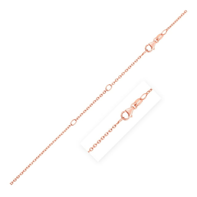 Double Extendable Cable Chain in 14k Rose Gold (1.2mm) Size 18 inches
