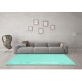 thumbnail image 3 of Ahgly Company Indoor Square Solid Turquoise Blue Modern Area Rugs, 3' Square, 3 of 4