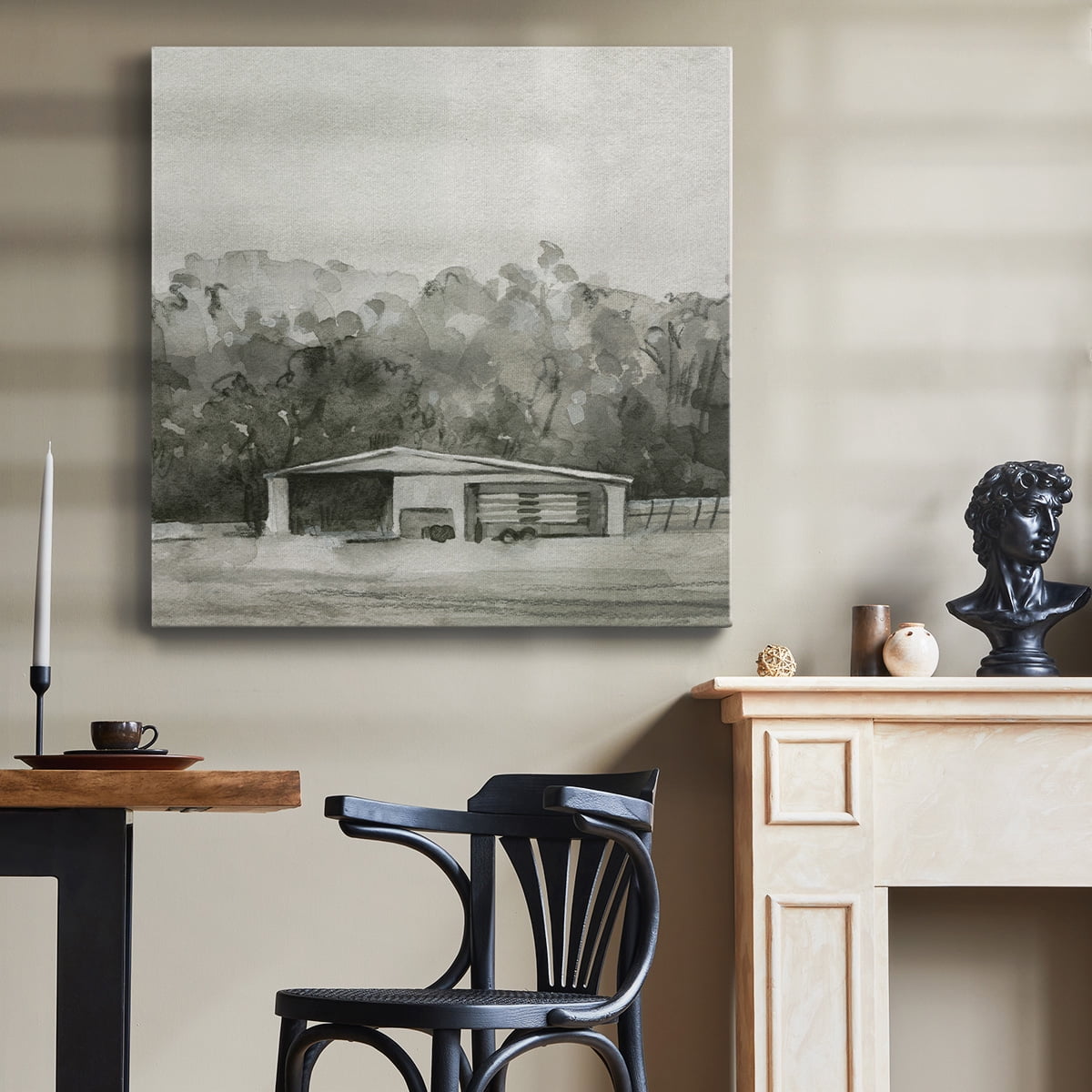 Wexford Home Solemn Barn Sketch II-Premium Gallery Wrapped Canvas, 24" x 24" - Ready to Hang
