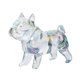 thumbnail image 1 of Estatua de bulldog francés con grafiti, escultura de perro, figuras de escritorio, estatua de animal, claro, 1 of 9