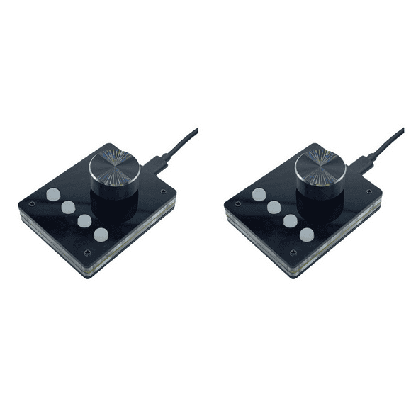 2X Multimedia Programmable Keyboard USB Knob Custom Keyboard Mini Macro Keyboard Volume Controller (Small White Button)