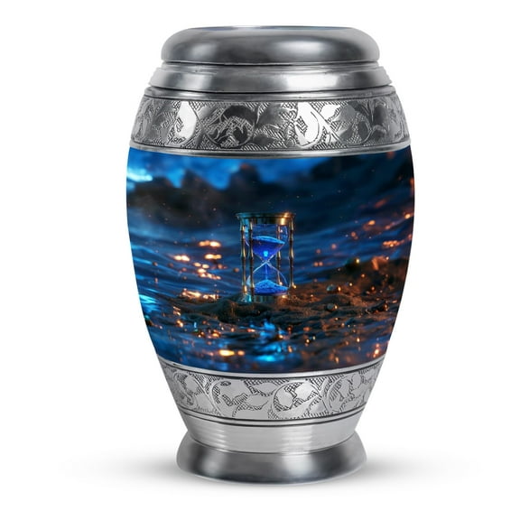 KARYLIZ Hourglass Funeral Urns For Adult Ashes Men - Cremation Urns for Ashes Adult Female and Male With Velvet Bag 10 Inch - Large Decorative Urn For Women Cremains - Memorial For Mom