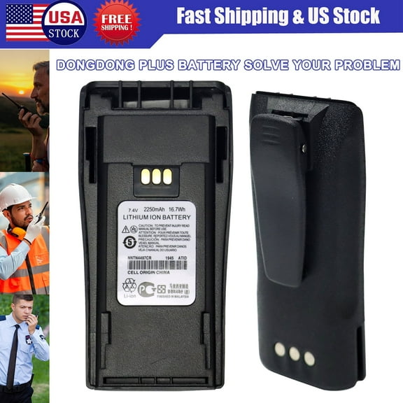 Replacement Battery for Motorola CP150 CP200 CP200D CP200XL CP200XLS CP140 CP160 CP150 ,NNTN4497CR 7.4V Battery with Belt Clip