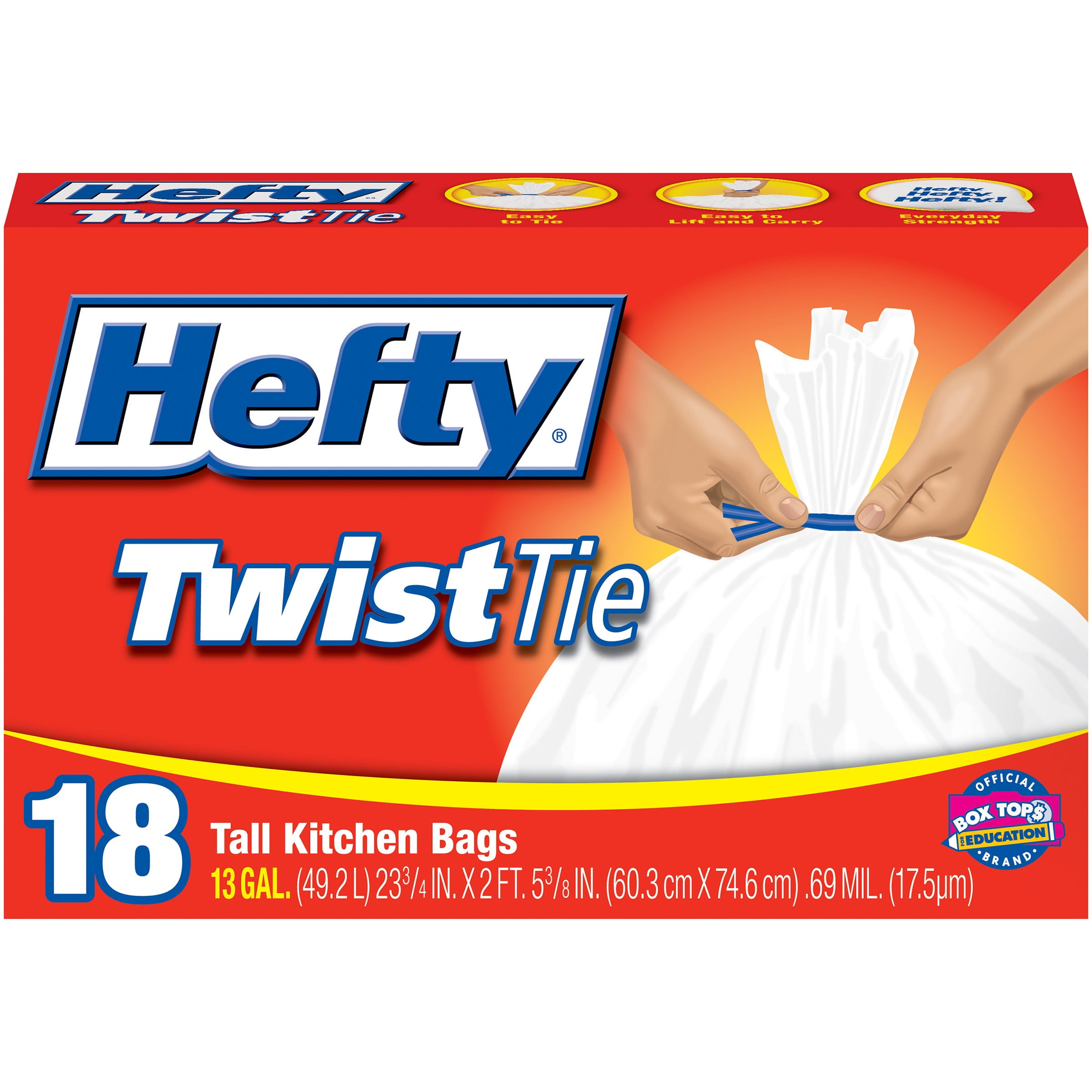  Ultrasac 13 Gallon 0.6 MIL Tall Kitchen Bags With Twist Ties -  24 x 27 - Pack of 120 - For Home, Kitchen, Office, White,  (ULR-TK13G-SC-120C) : Health & Household