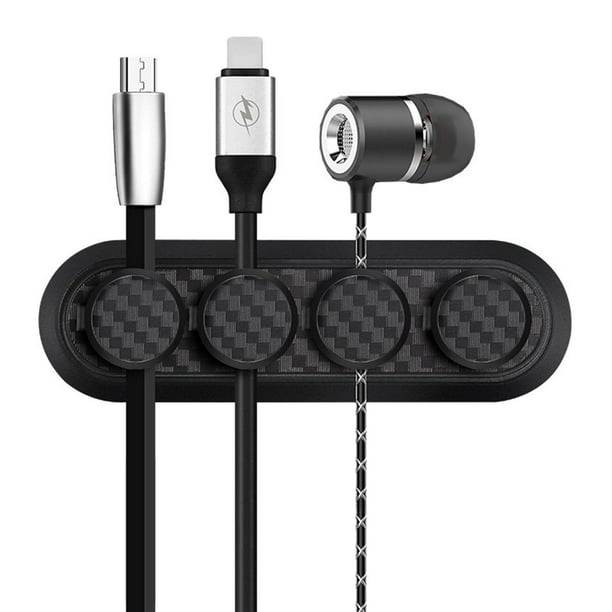 Organizador de cables magnéticos, organizador de clips de cables autoadhesivos de gestión de cables de escritorio multipropósito para cable de carga