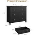 thumbnail image 2 of EastVita Black 31.5 Inch Wide Wooden Chest of Dresser with 3 Drawers and Large Clothes Storage Space For Nursery Living Room Hallway and Bedroom, 2 of 9