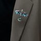thumbnail image 4 of Broche Pin Vintage Salvador Animal Azul, 4 of 10