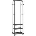 thumbnail image 2 of Heavy Duty Clothing Rack with Wheels,Modern Garment Rack with 3 Metal Shelves, 71.8Inches Display Rack for Hanging Clothes, Hanging Rod for Small Space,Black, 2 of 14