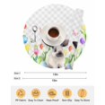 thumbnail image 6 of 13 Inch Round Placemats Set of 6, Easter Non Slip Heat Insulation PP Table Mats, Spring Botanical Rabbit Butterfly Floral Grey Plaid Washable Place Mats for Kitchen Dining Party Table Decor, 6 of 7