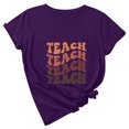thumbnail image 4 of Teacher Shirt Women Teaching Tshirt Alphabet Graphic Short Sleeve Basic Tee Tops Kindergarten Teachers Gift T-Shirt A2, 4 of 6