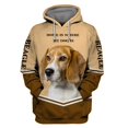 thumbnail image 1 of Sudaderas con capucha con cremallera impresa en 3D para hombres y mujeres, disfraces de cosplay de Halloween, Hogar es donde mi perro es Beagle, 1 of 4