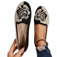 thumbnail image 5 of Women's Casual Knit Rose Embroidery Walking Shoes, Breathable Flat Design with Lightweight Sole and Cushion Comfort, Slip on Sneakers for Daily Wear, 5 of 5