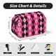 thumbnail image 5 of Disketp pink and black argyle Estuche de Lápices de Doble Capa con Tapa Abatible y Cremallera, Organizador Escolar para Adolescentes y Adultos, 5 of 7