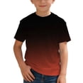 thumbnail image 3 of Tfken Toddler Kids Summer Boys Cute Shirts Gradient Short Sleeve Crew Neck Tops Fashion Daily Wear Child Soft Leisure T-Shirts Size 9-10 Years Red, 3 of 6