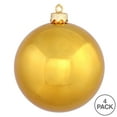thumbnail image 3 of Vickerman 6" Antique Gold Shiny Ball Ornament, 4 per Bag, 3 of 5