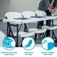 thumbnail image 5 of Lifetime 6 Foot Rectangle Seminar Table, Indoor/Outdoor Commercial Grade, White (80929), 5 of 12