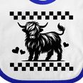 thumbnail image 4 of Inktastic Highland Cow Lover Checkered Girls Baby Bib, 4 of 4