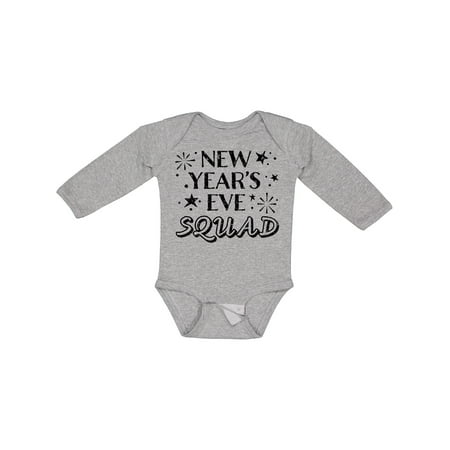 

Inktastic New Year s Eve Squad with Stars in Black Gift Baby Boy or Baby Girl Long Sleeve Bodysuit