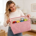 thumbnail image 6 of Red Pink Heart Fabric Storage Basket, Foldable Baskets for Organizing, Shelf Baskets, Closet Organizers and Storage, 15'' x 10'' x 10'', D, 6 of 9