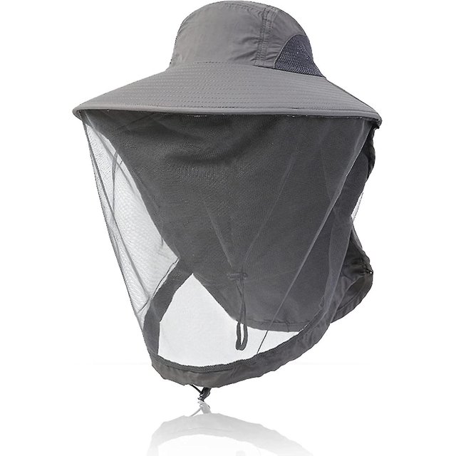 Sombrero de mosquitera, sombrero para el sol, sombrero de red para cabeza de mosquito, sombrero de pesca con malla de red para senderismo al aire libre, jardinería, hombres y mujeres
