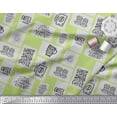 thumbnail image 3 of Soimoi Green Poly Georgette Fabric Coffee Please Text Print Fabric by the Yard 52 Inch Wide, 3 of 3