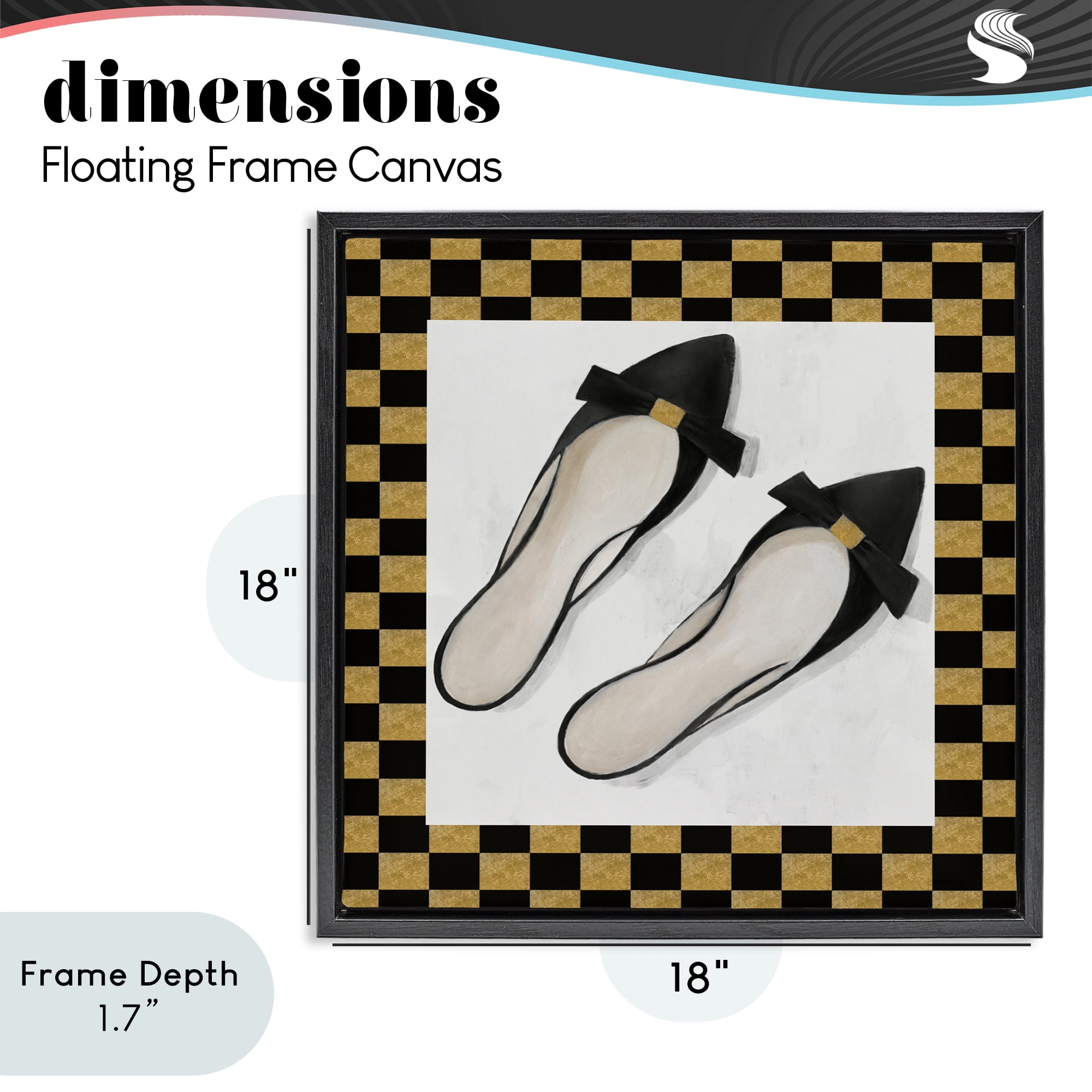 Stupell Industries Sleek Black Sliders Black Framed Floater Canvas Wall Art, design by Lorenzo Collective
