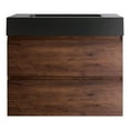thumbnail image 4 of JimsMaison 24"/30"/36" Wall-Mounted Bathroom Vanity Set with Black Integrated Quartz Sand Sink 30" x 18" - Textured - Walnut, 4 of 5